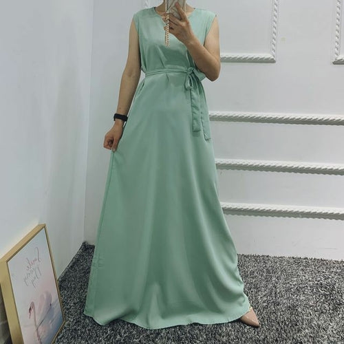 Bubble Sleeve Flowy Turkish Dresses for Eid Open Abaya in Dubai