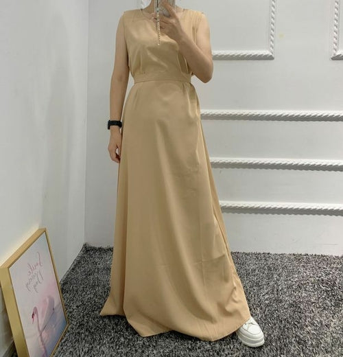 Bubble Sleeve Flowy Turkish Dresses for Eid Open Abaya in Dubai