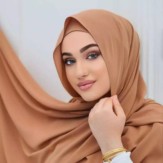 "The Finest Hijab Set - Heavy Chiffon Hijab and Matching Scarf for the Perfect Coordinated Look"