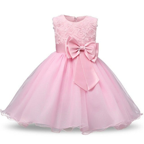 Sequin Bowknot Ball Toddler Baby Girl Princess Dress for Birthday Parties