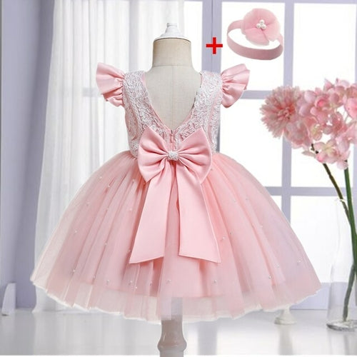 Elegant Pink Princess Dress for 12 Month Old Baby Girl's First Birthday