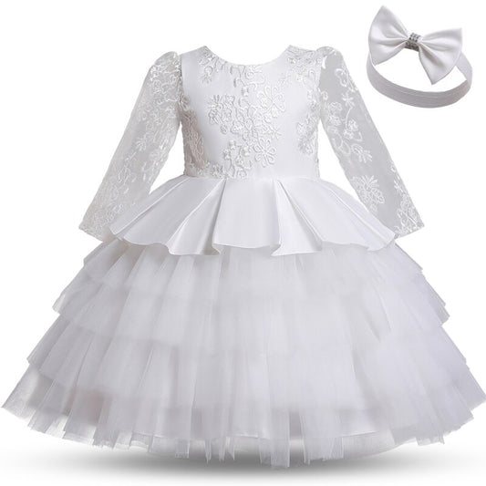 Toddler Girls White Weddings Party Princess Dresses Elegant Kids