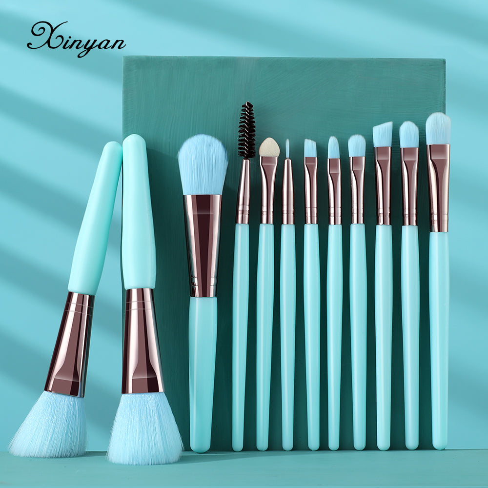 Xinyan Professional Blue Makeup Brush Set