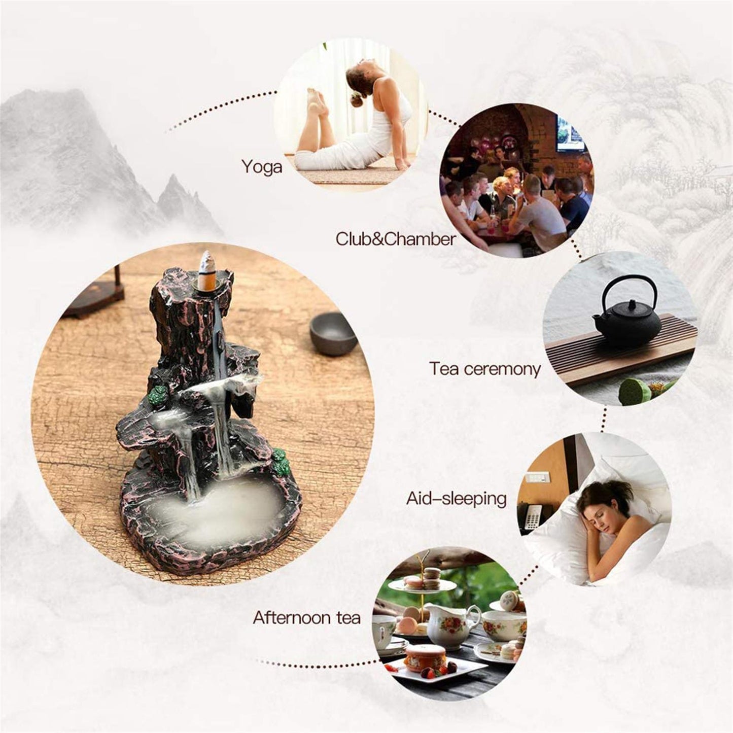 Resin Backflow Incense Burner - Waterfall Incense Holder