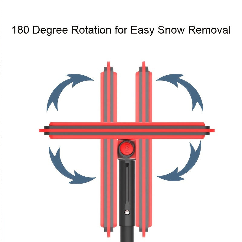 1pc Extendable Snow Broom With Ice Scraper, 3-in-1 Windshield Snow Removal Tool, Ice Mover For Car, SUV, Truck
