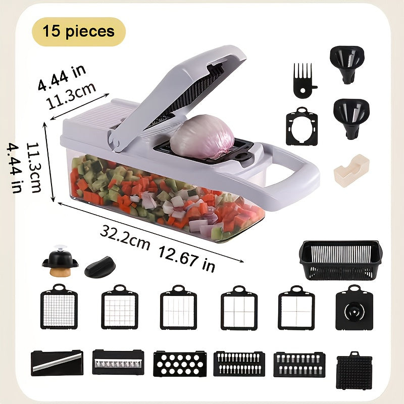 1pc Multipurpose Vegetable Chopper & Food Processor, Salad Chopper, Kitchen Supplies For Food Preparation, Kitchen Accessories