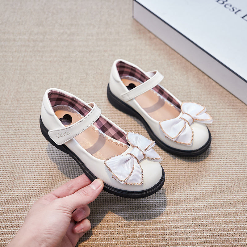 Girls Mary Jane Flats with Bowknot Decoration