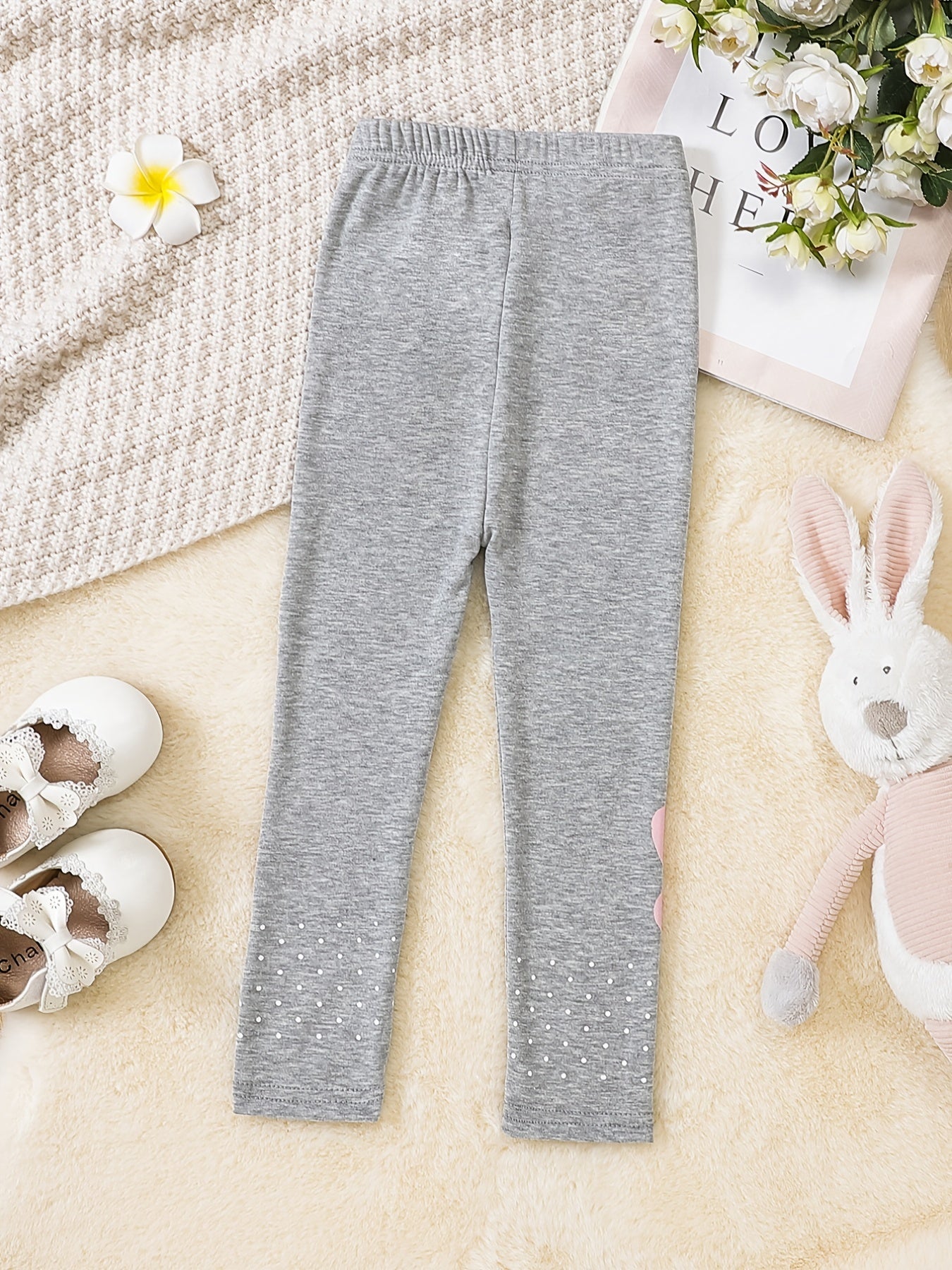 Cartoon Rabbit Print Footless Tights for Girls