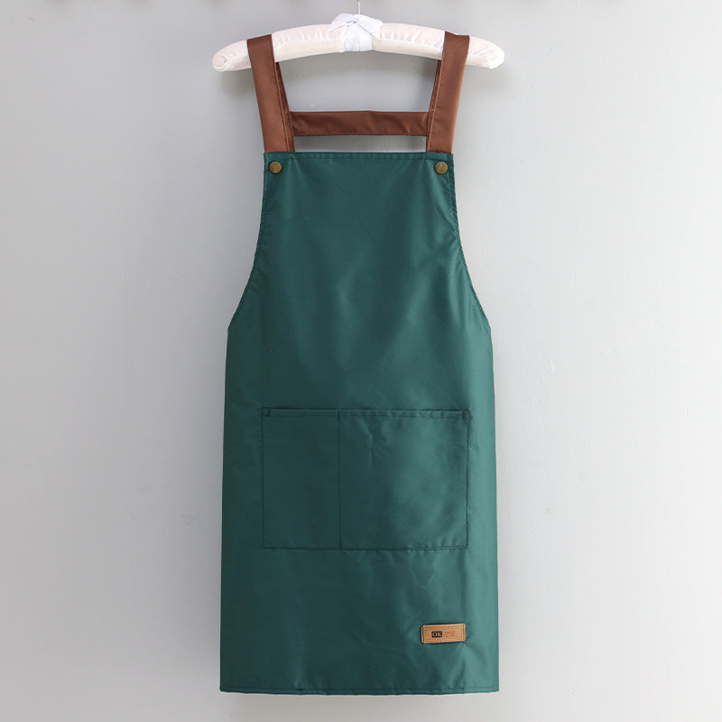 1pc Kitchen Apron With Big Pocket, Waterproof Oil-proof Cooking Apron, Kitchen Accessories