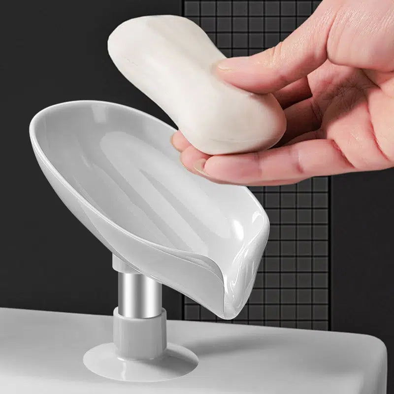1pc Leaf Shape Soap Holder, Soap Dishes, Punch-free Soap Box, Bathroom & Kitchen Accs