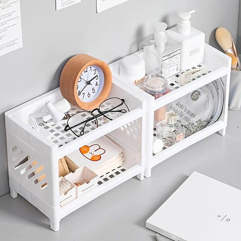 1pc Desktop Double-Layer Rack for Organized Storage