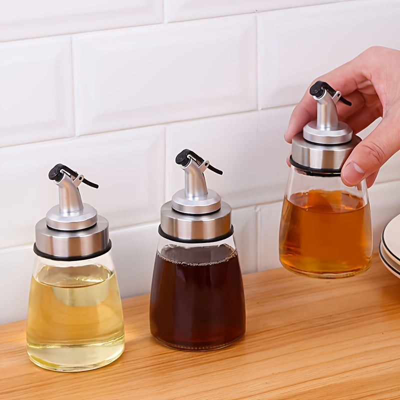 1pc Controllable Glass Oil Pot with Leak-Proof Design