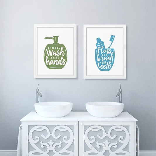 Bathroom Quote Wall Art Set