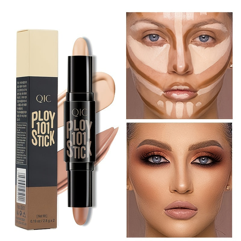 2-in-1 Concealer Sticks: 3D High Gloss, Long Lasting, Natural, Waterproof, Whitening, Contouring, Facial Care, and Makeup Tool