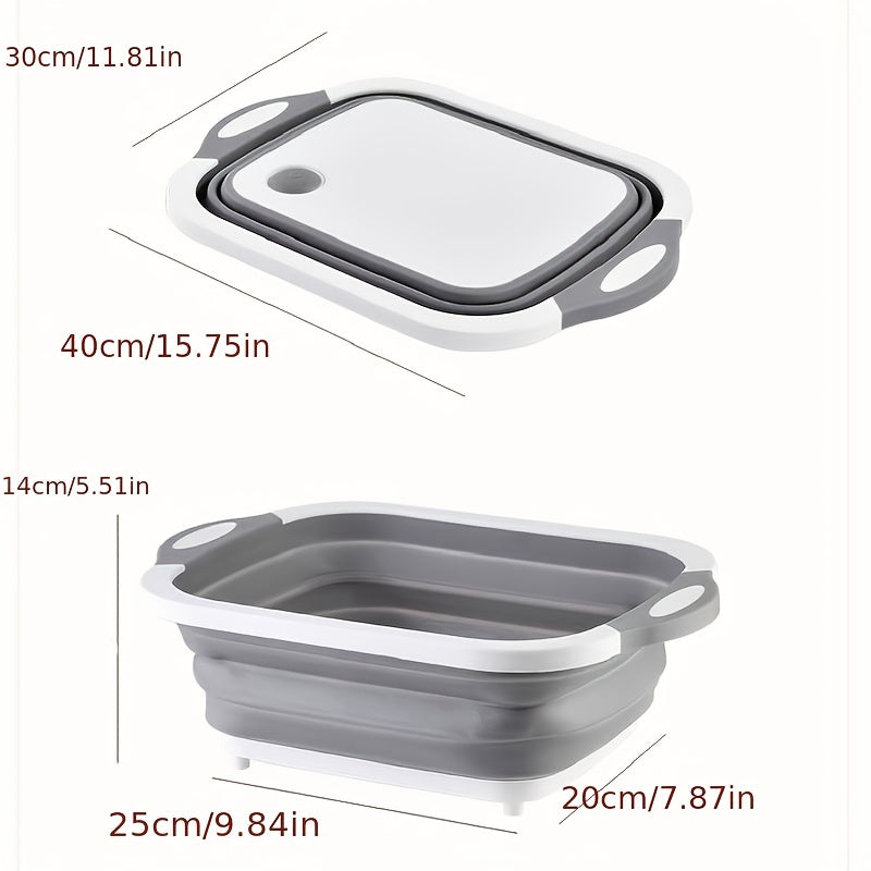 1pc Folding Cutting Board, Clean Food, Cut Food, Gather Food, Gather Seasoning, Household, Kitchen, Dining Room, Multi-purpose Cutting Board