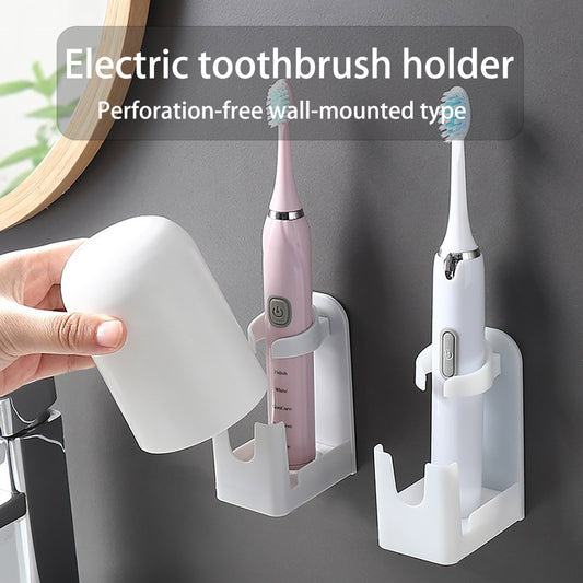 1pc Electric Toothbrush Holder, No-Punch Wall Mount, Suction Wall Type, Bathroom Rack, Bathroom Toothbrush Storage Rack, Toothbrush Storage, 1.81*2.6*3.94 Inches/4.6*6.6*10cm