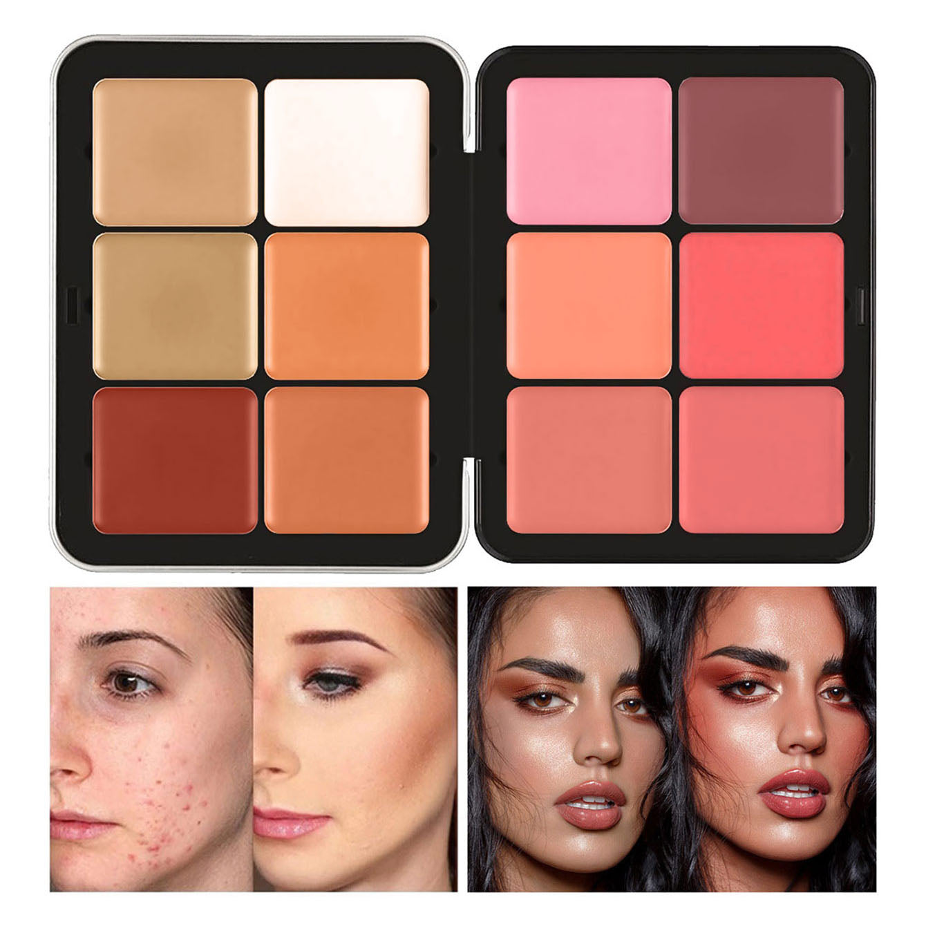 12-Color Concealer Palette: Correcting and Long-Wearing Full Coverage Makeup