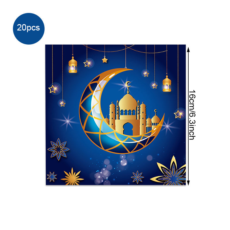 Elegant Eid Disposable Party Tableware Set for 8