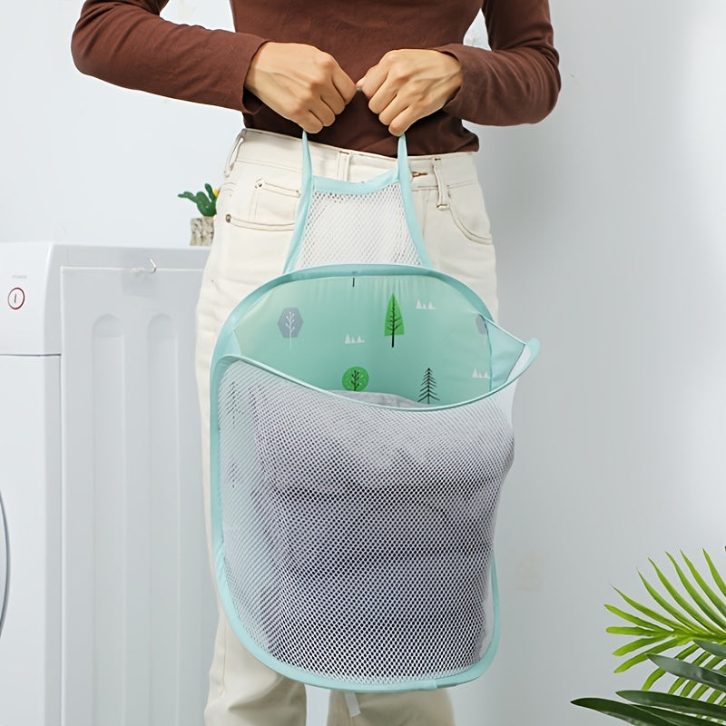 1pc Folding Wall Mounted Dirty Clothes Basket