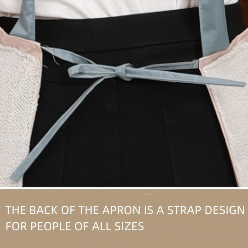 1PC Home Apron With Daisy Print, Adjustable Cooking Aprons, Waterproof And Oil-proof, Water-drop With 1 Big Pockets, Bib Aprons