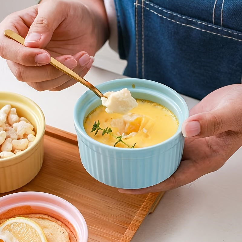 1pc Ceramic Soufflé Covered Bowl with Lid