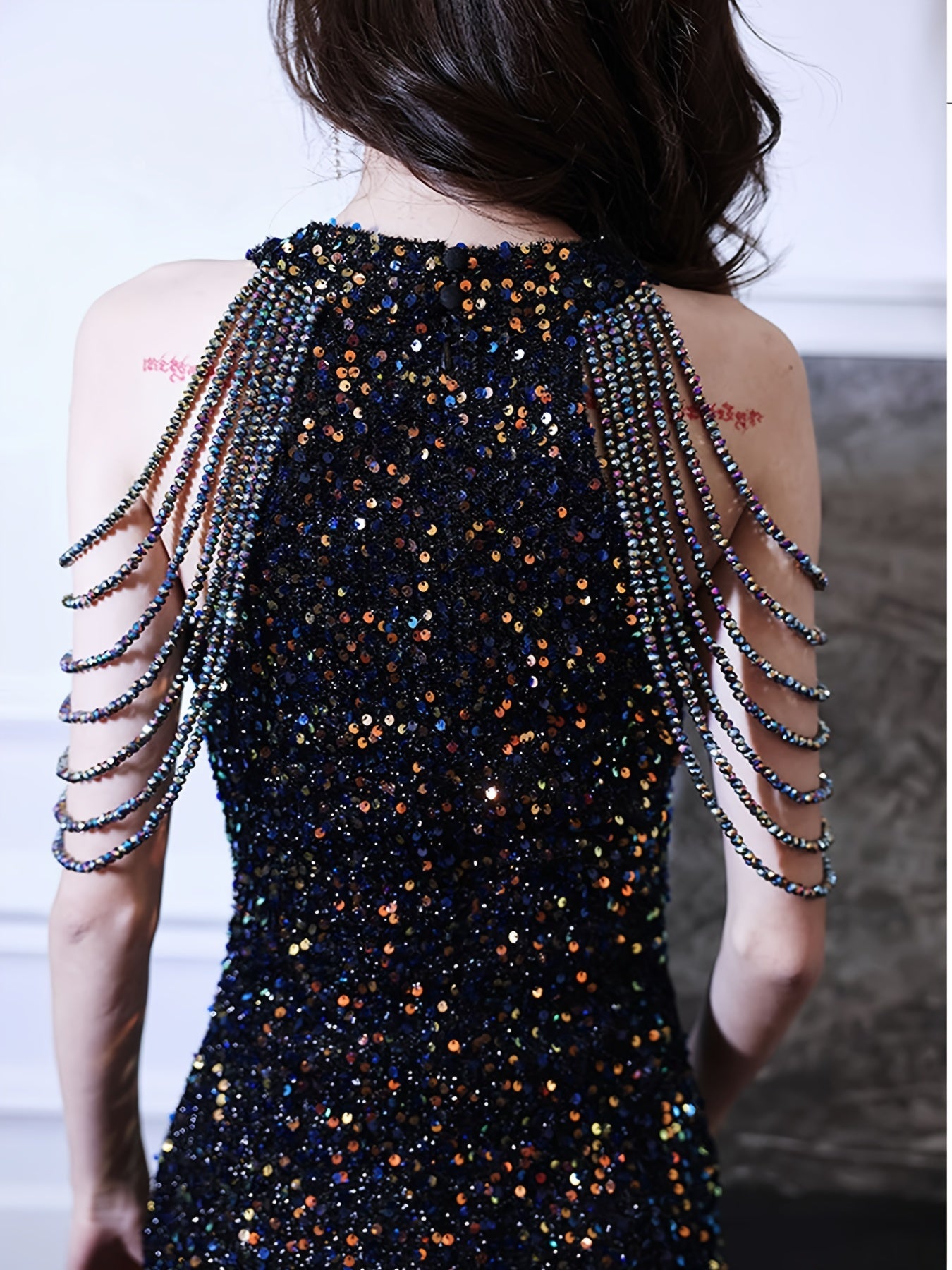 Women's Elegant Off Shoulder Bodycon Sequin Dress
