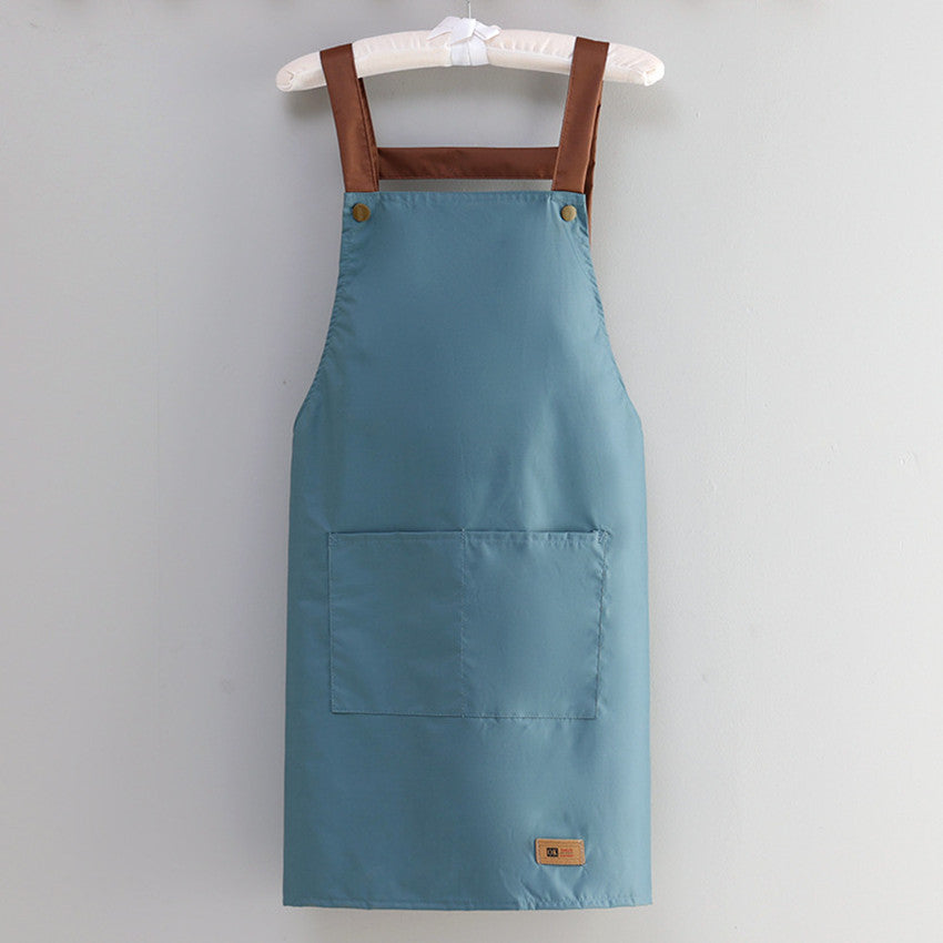 1pc Kitchen Apron With Big Pocket, Waterproof Oil-proof Cooking Apron, Kitchen Accessories