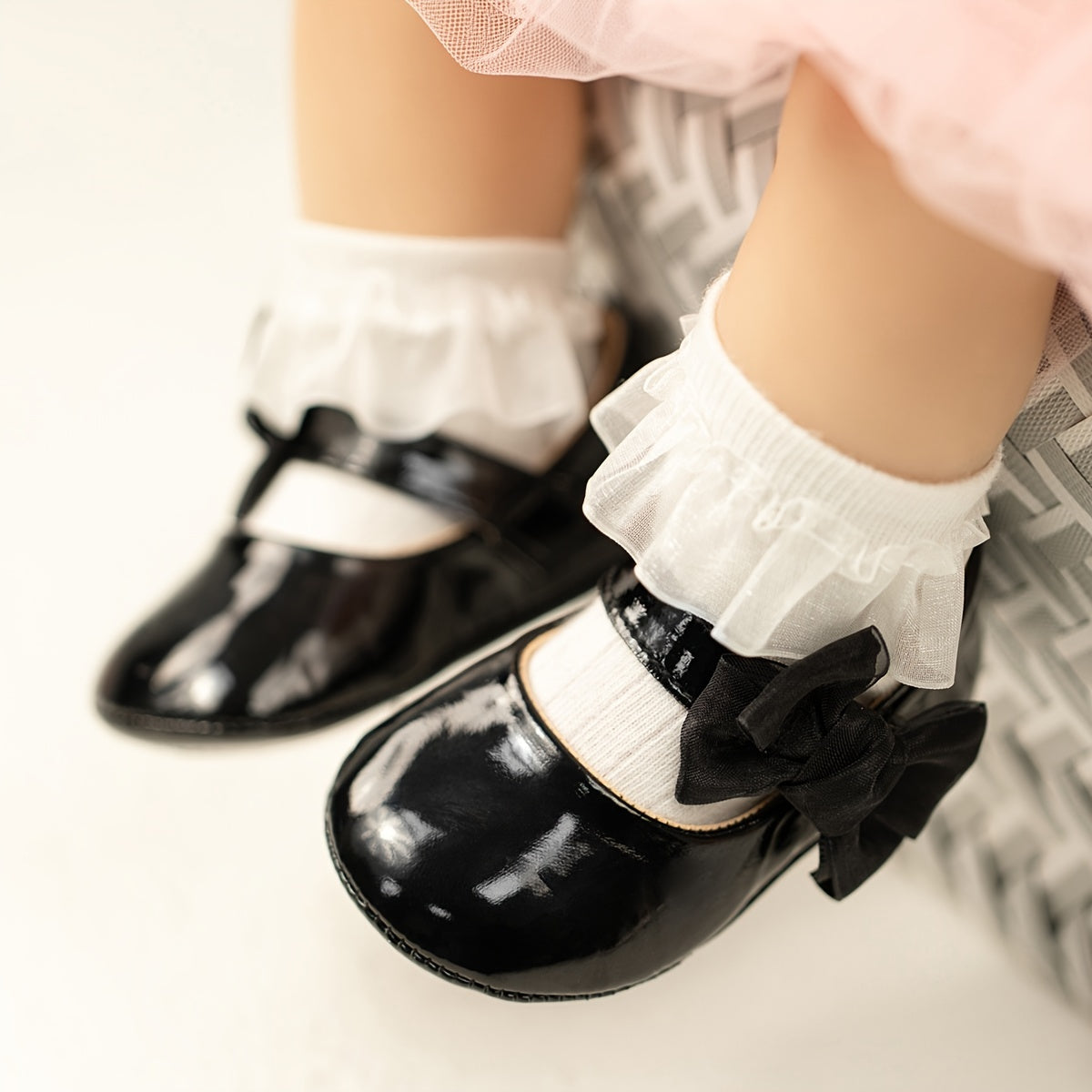 Infant Baby Girls Mary Jane Ballet Flats with Bow Decor