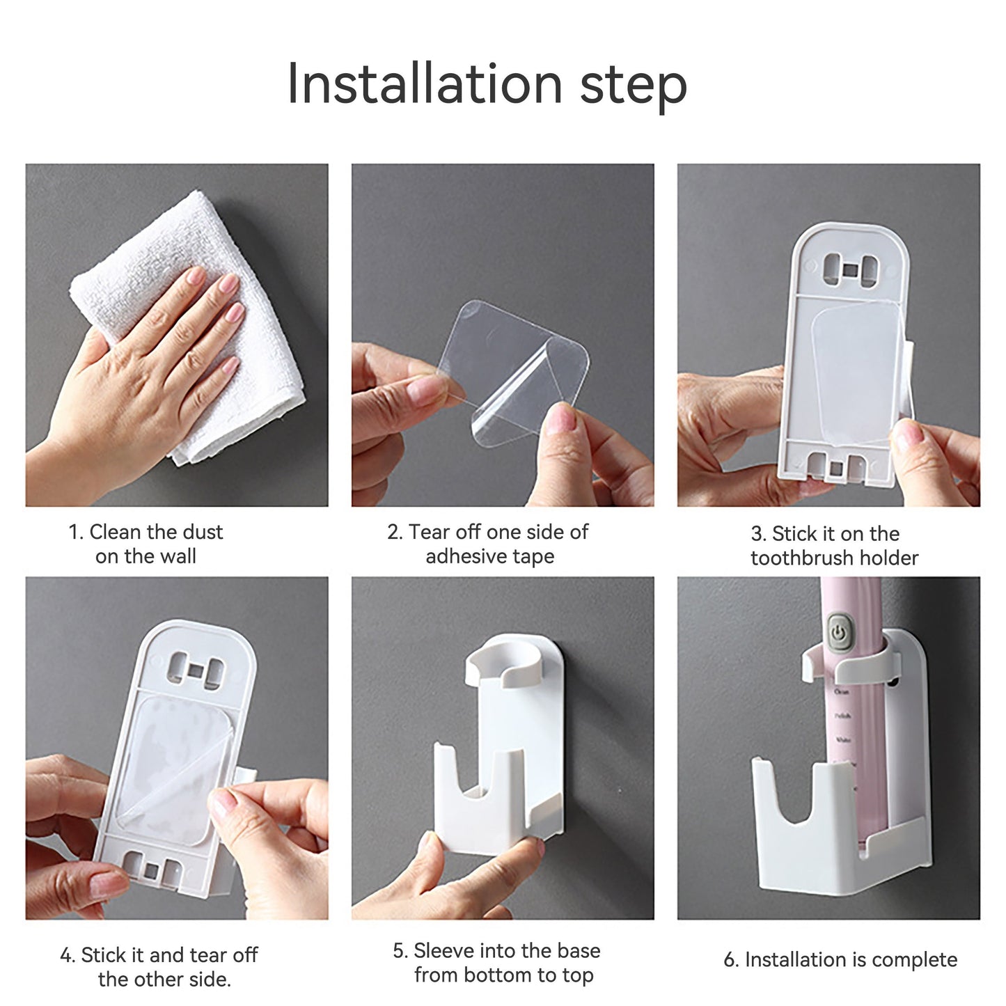 1pc Electric Toothbrush Holder, No-Punch Wall Mount, Suction Wall Type, Bathroom Rack, Bathroom Toothbrush Storage Rack, Toothbrush Storage, 1.81*2.6*3.94 Inches/4.6*6.6*10cm