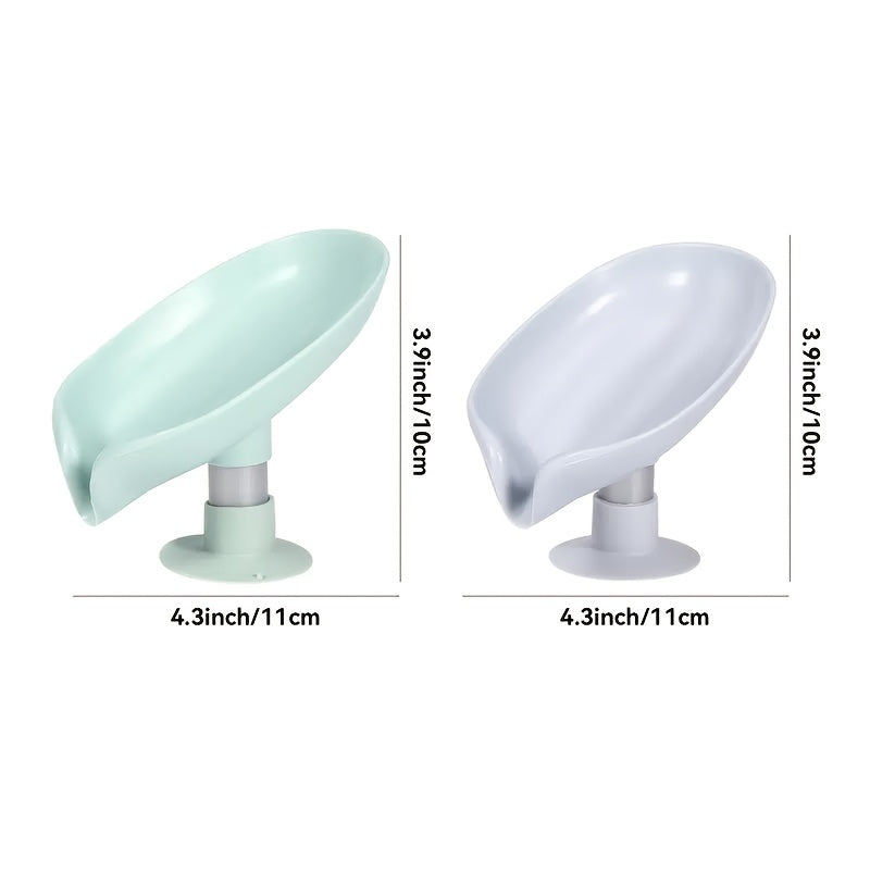 1pc Leaf Shape Soap Holder, Soap Dishes, Punch-free Soap Box, Bathroom & Kitchen Accs