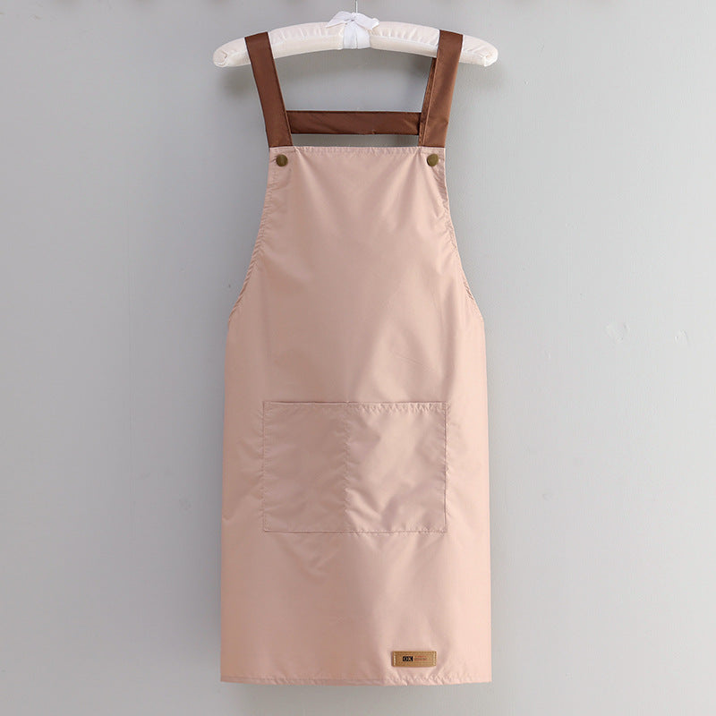 1pc Kitchen Apron With Big Pocket, Waterproof Oil-proof Cooking Apron, Kitchen Accessories