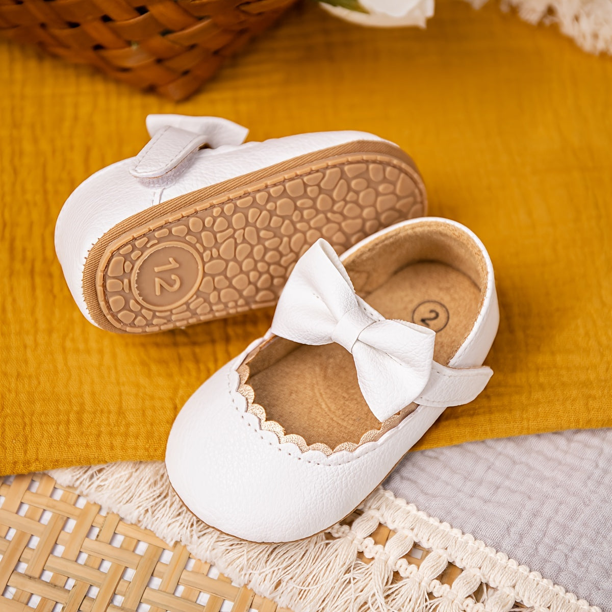 Infant Baby Girls Princess Mary Jane Flats with Soft-soled Anti-slip Design