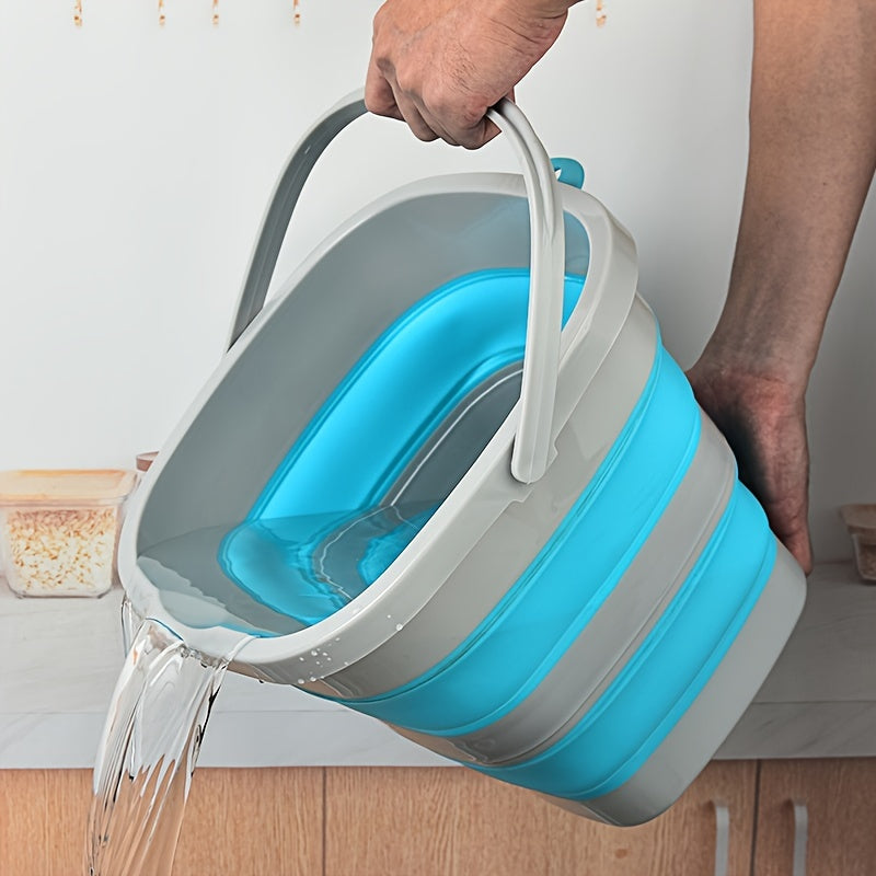 1pc Collapsible Plastic Bucket for Kitchen Storage