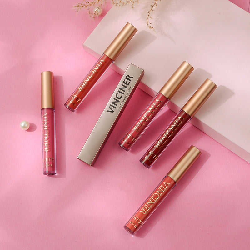 12-Color Lip Glaze Matte Liquid Lipstick Set: Waterproof, Non-Stick, Long-Lasting Matte Gloss