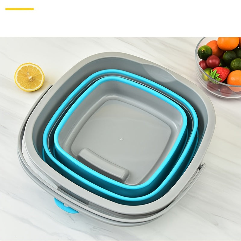 1pc Collapsible Plastic Bucket for Kitchen Storage