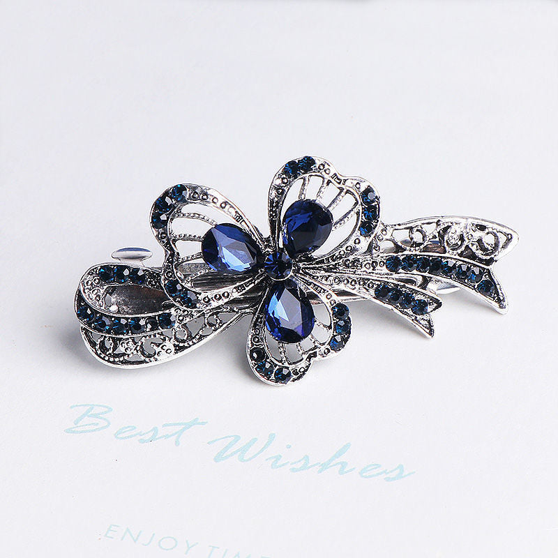 Blue Rhinestone Hairpin