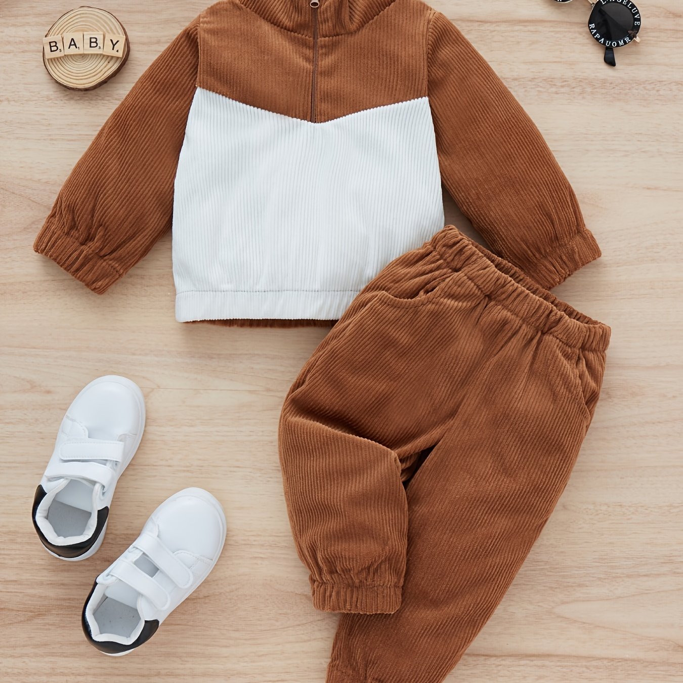 2PCS Toddler Boys Hoodie Sweatshirt & Pant Set
