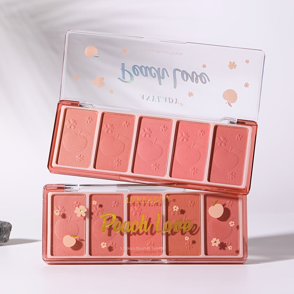 5-color Natural and Long-lasting Blush Palette