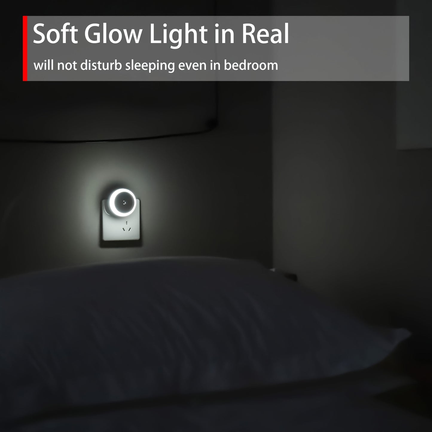1pc LED White Night Light Dusk To Dawn Sensor, Smart Wall Night Light For Bathroom Bedroom Home Kitchen Corridor Energy Saving, Round