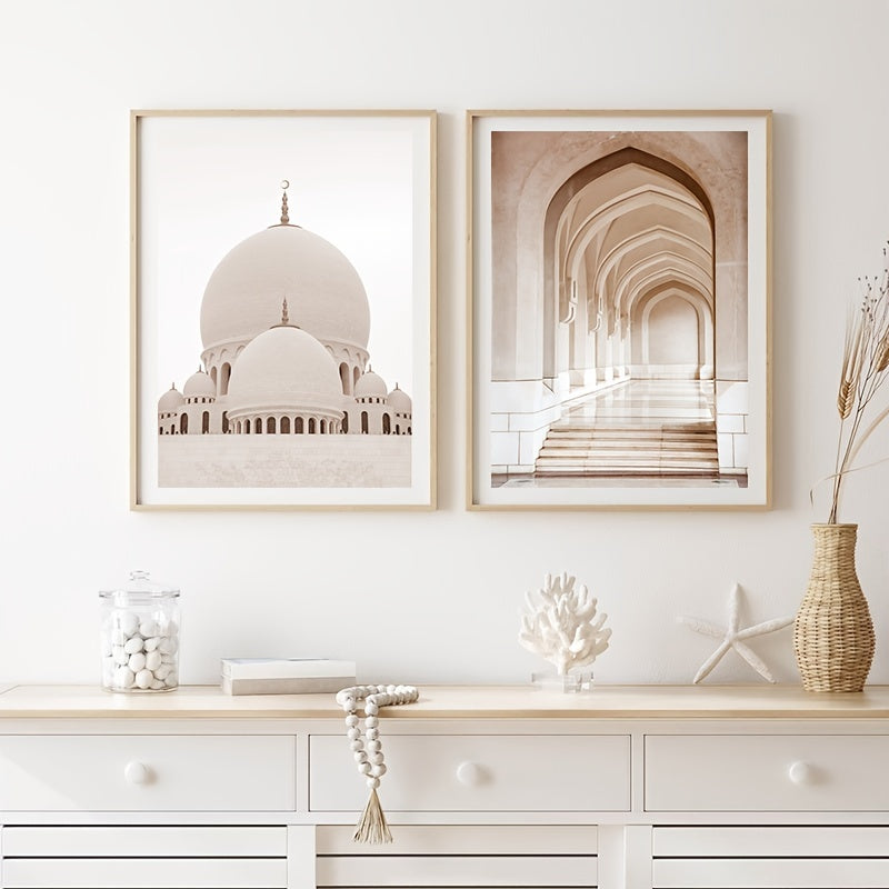 6 Piece Set of Mosque Ancient Door Islamic Art Canvas Paintings