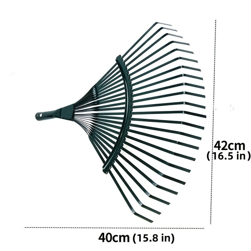 1pc Lawn Rake Leaf Scoop Rakes, Stainless Steel Adjustable Broom, Relieve Fatigue Portable Garden Tools Easy To Clean Grass Rake, 15.8"x16.5"