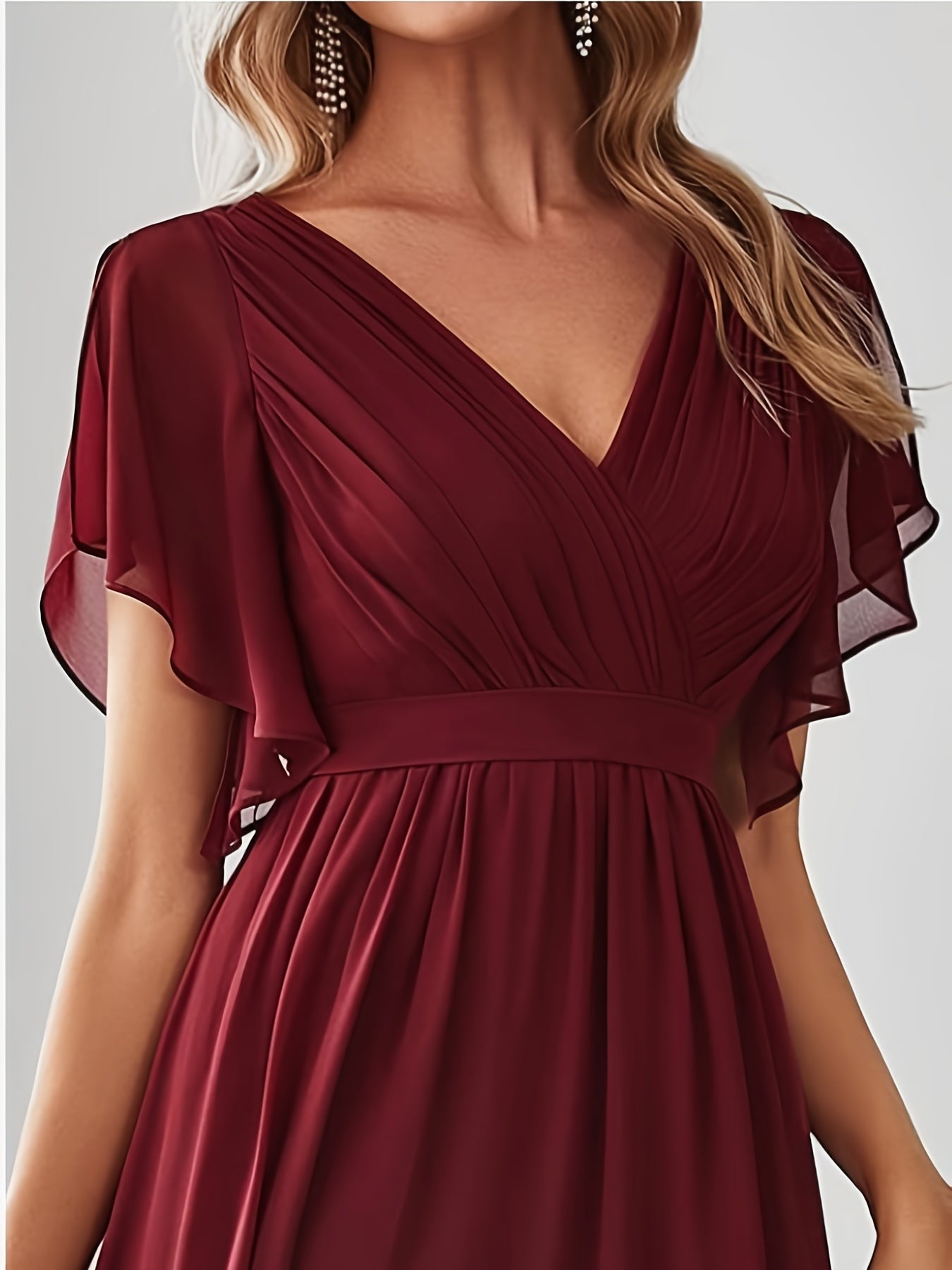 Women's Elegant Chiffon V-Neck Dress