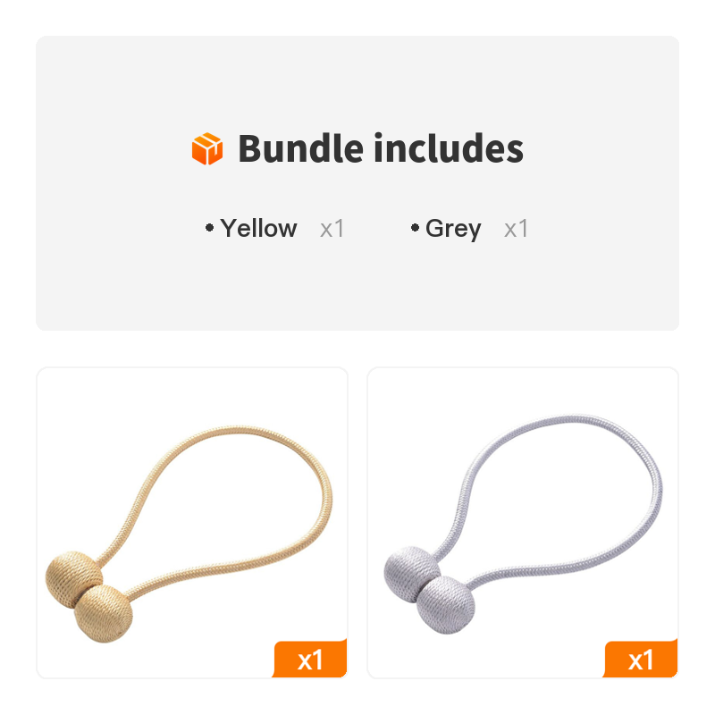 1pc Magnetic Curtain Tieback, Braided Rope Magnetic Buckle For Holding Curtains & Drapes, Simple & Elegant Home Decor