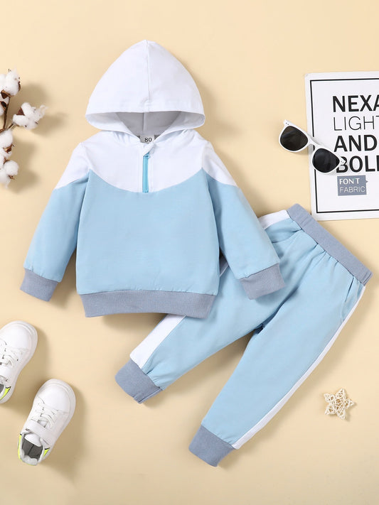 Solid Color Casual Baby Boy's Pant Set with Hat