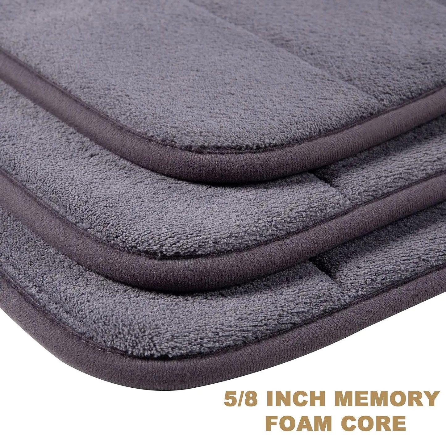 1pc Grey Memory Foam Bath Mat, Absorbent And Soft Bathroom Rug, Non-Slip Padded Bath Mat For Shower, Comfortable Mat, Home Decor & Accessories