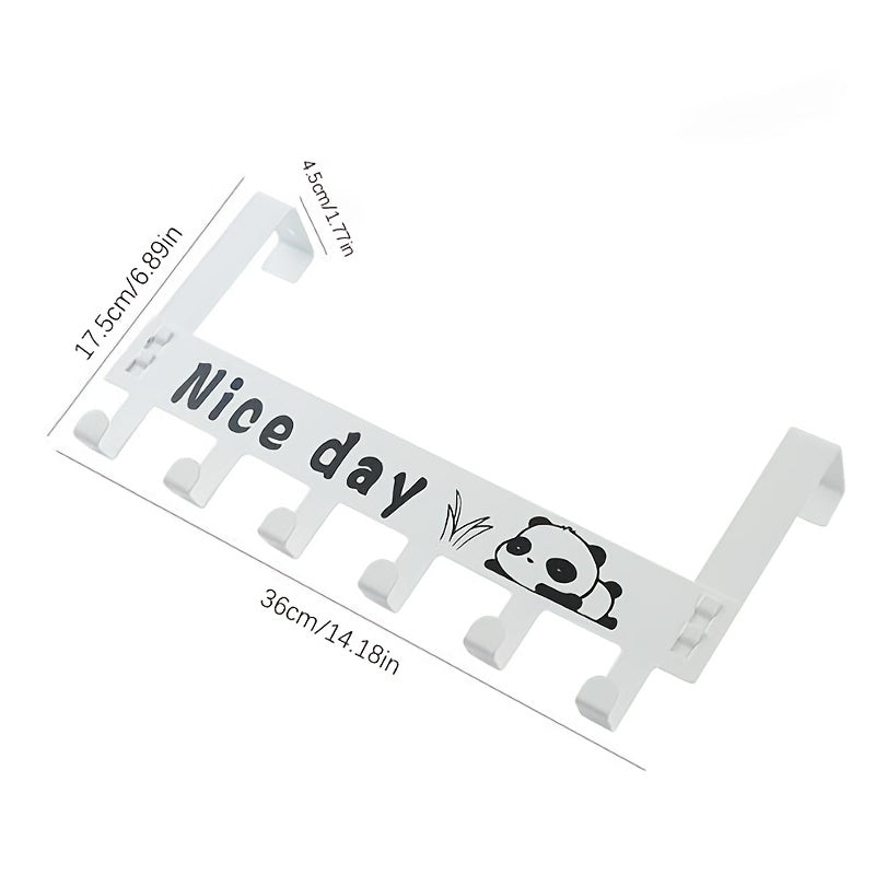 1pc Over The Door Hook Hanger, Heavy-Duty Hook, Hanging Clothes, Coat, Bag, Robe, Towel, Bathroom, Closet, 10-Hook 14.18*6.89in