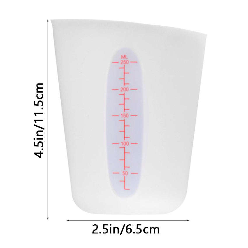 1pc Double Scale Silicone Measuring Cup, Milk Tea Shop Supplies, Baking Tools, Soft Milk Cup, Liquid Measuring Cup