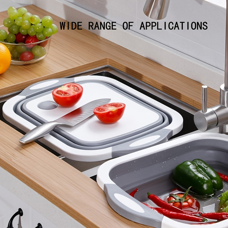 1pc Folding Cutting Board, Clean Food, Cut Food, Gather Food, Gather Seasoning, Household, Kitchen, Dining Room, Multi-purpose Cutting Board