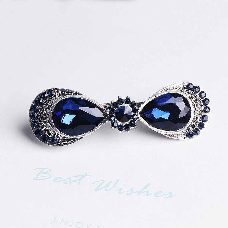 Blue Rhinestone Hairpin