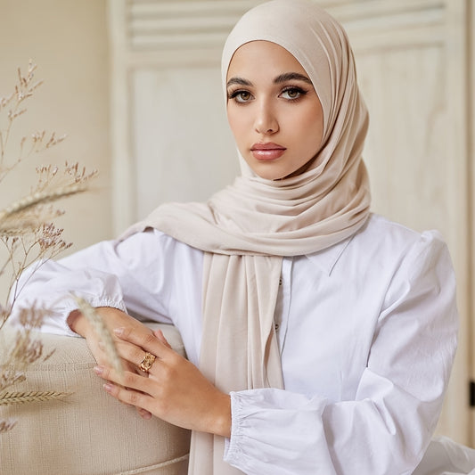 High Quality Stretchy Plain Maxi Scarf Shawl - Ideal for Hijab, Warm Wrap, Eid and Mother's Day Gifts